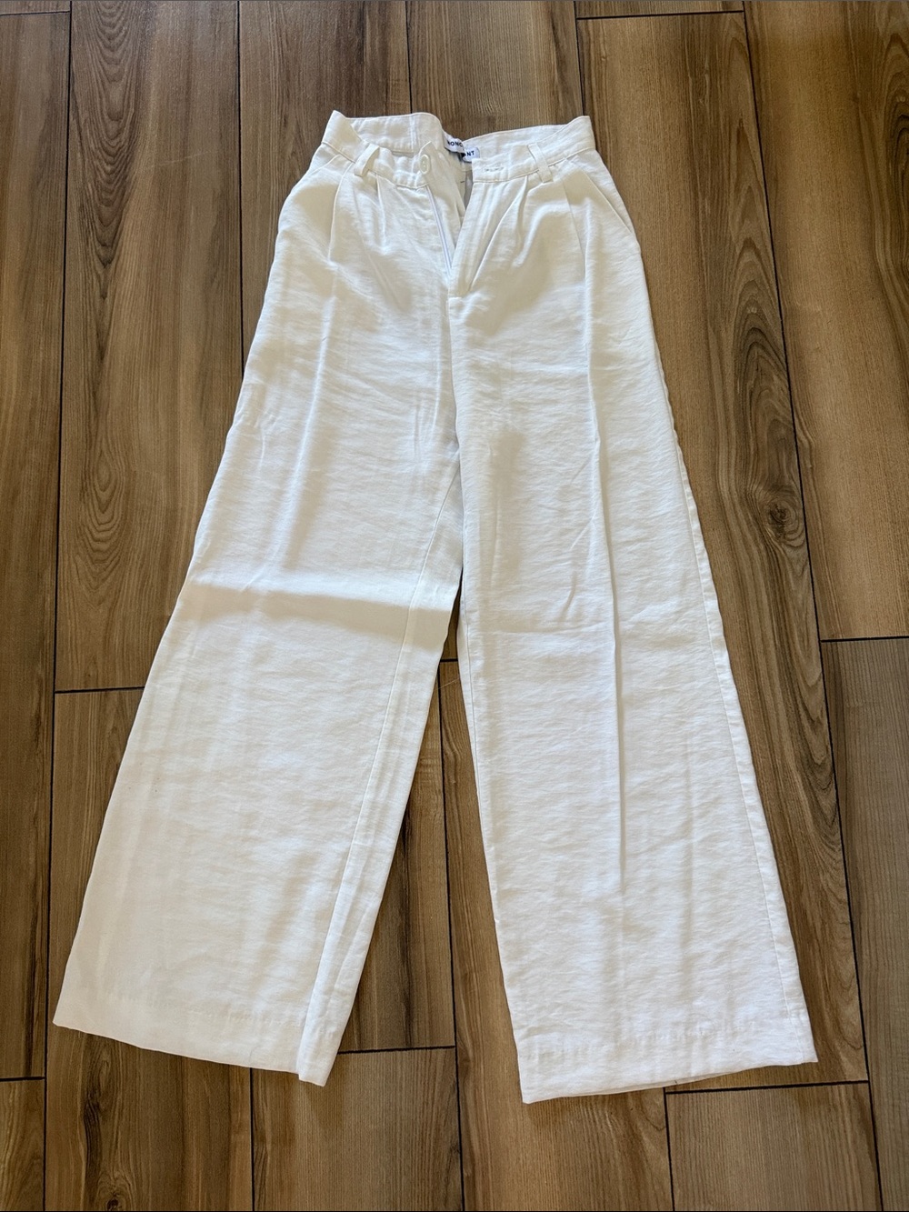 NONchalant White Wide-Leg Pull-On Pants
